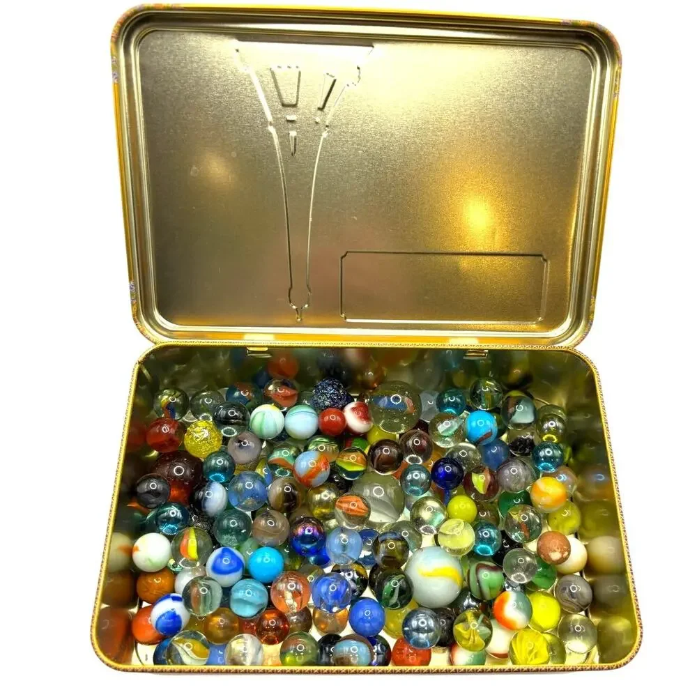 1.81 lbs Vintage Marbles with Possible Uranium, Akro, Vitro, Jabo